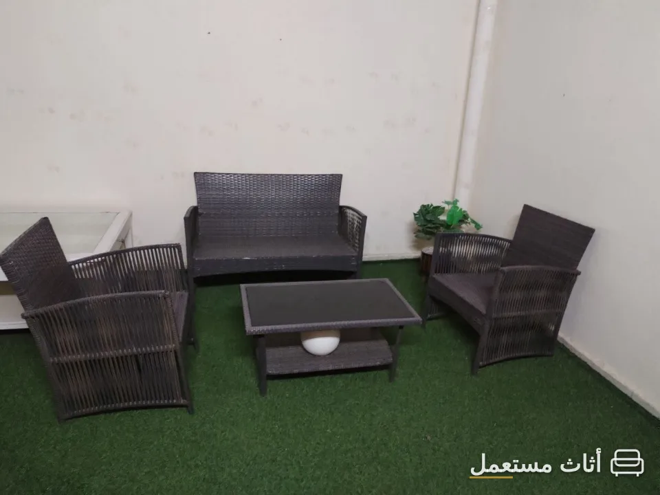 طقم جلسة خارجية راتان مع طاولة للحديقة والحوش — صورة 2