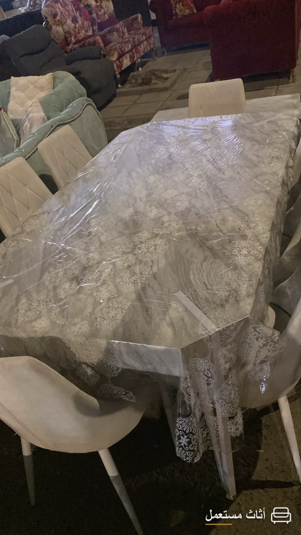 طاولة طعام رخامية مع 8 كراسي — صورة 2